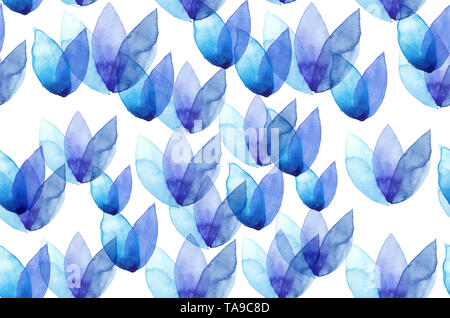 Nahtlose aquarell Muster Hintergrund lily Bell Blumen Blätter auf weißen, endlosen künstlerischen textile ornament Botanische Illustration in Boho sty lackiert Stockfoto