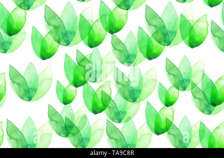 Nahtlose aquarell Muster Hintergrund lily Bell Blumen Blätter auf weißen, endlosen künstlerischen textile ornament Botanische Illustration in Boho sty lackiert Stockfoto