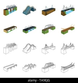 Brücke, modern, Fußgängerzone, montiert, Felsen, Gebäude-, Mobile-, See-, Eisenbahn-, Beton-, Umzugs-, Lift,, Hängen, Eisenbahn, lange, Ziegel, Autobahn, Spalten, Ufer, Fluss, Handläufe, Support, verstellbar, Metall, Alte, Ufer, Wasserfall, Spalte, Straße, Bau, Anschluss, entwerfen, konstruieren, side, Brückenbau, Architektur, Sehenswürdigkeiten, Struktur, Kreuzung, Sicht, Set, Vector, Icon, Illustration, isoliert, Sammlung, Element, grafische Zeichen zusammengesetzt, Vektor, Vektoren, Stock Vektor