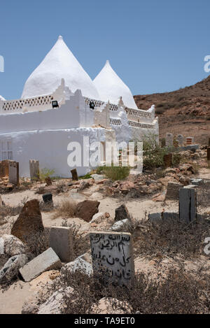 Oman und Dhofar region, Hauptstadt von Salalah. Historische Bin Ali Grab, traditionellen arabischen Architektur. Stockfoto