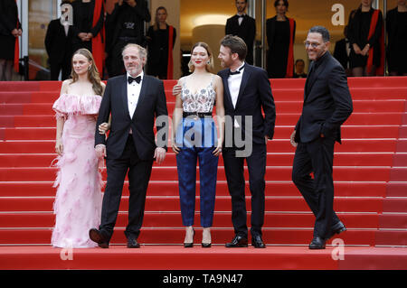 Sara Forestier, Arnaud Desplechin, Lea Seydoux, Antoine Reinartz und Roschdy Zem die Teilnahme an der "Roubaix, une Lumière/Oh Barmherzigkeit!" Premiere während der 72Nd Cannes Film Festival im Palais des Festivals am 22. Mai 2019 in Cannes, Frankreich | Verwendung weltweit Stockfoto