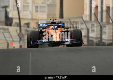 Monte Carlo, Monaco. 23 Mai, 2019. F1 Grand Prix von Monte Carlo, Freie Praxis, McLaren, Lando Norris Credit: Aktion plus Sport/Alamy leben Nachrichten Stockfoto