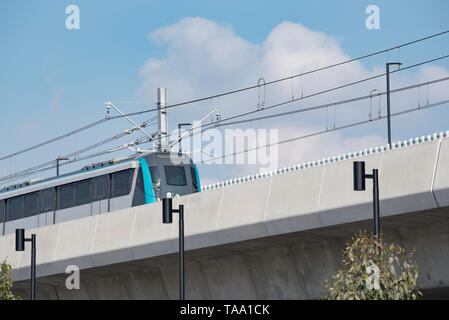 Mai 2019 Sydney, Australien: Die neue Sydney Metro Nordwesten Skytrain öffnet am Sonntag, den 26. Mai mit freie Fahrt über die neue Linie den ganzen Tag Stockfoto