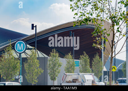 Mai 2019, Sydney, Australien: Als Teil der neuen Sydney Metro Nordwest rail line, Bella Vista Bahnhof wird dieses Wochenende am 26. Mai geöffnet. Stockfoto