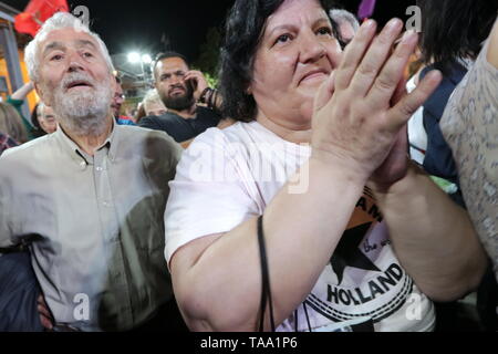 Thessaloniki, Griechenland. 22. Mai 2019. Syriza Partei während einer Kundgebung vor der kommunalen und europäischen Wahlen in Griechenland. Credit: Orhan Tsolak/Alamy leben Nachrichten Stockfoto