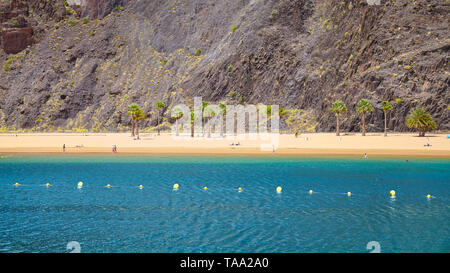 Playa de Las Teresitas Strand in San Andres, Teneriffa, Spanien. Stockfoto