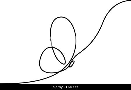 Durchgehende Linie zeichnen von fliegenden Schmetterling. Vector Illustration. Stock Vektor