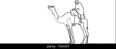 Kontinuierliche eine Strichzeichnung Kamel. Vector Illustration. Stock Vektor
