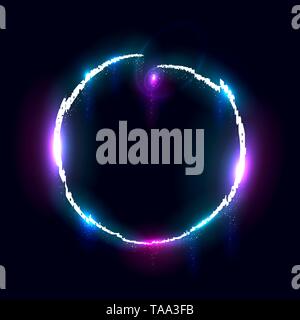Beleuchtete zusammenbrechenden Kreis, Design Element für Banner, Flyer, Karten, Poster. Stock Vektor