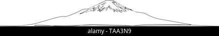 Kontinuierliche eine Strichzeichnung Fuji, Vektor. Japan Stock Vektor