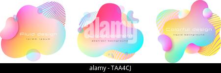Futuristische farbenfrohe abstrakte flüssigen Element festlegen. Dynamische farbigen Formen und Linien. Zusammenfassung Hintergrund. Vektor EPS 10. Stock Vektor