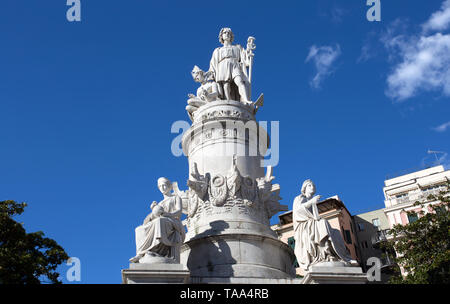 Genua, Italien, 29. April 2019 - Christopher Columbus Monument in Genua, Italien. Stockfoto