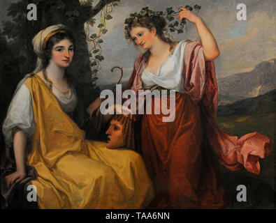 Angelika Kauffmann (1741-1807). Schweizer klassizistischen Maler. Portrait von Domenica Morghen und Maddalena Volpato als Muse der Tragödie und der Muse der Komödie, 1791. National Museum. Warschau. Polen. Stockfoto