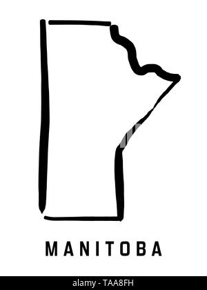 Manitoba Karte outline-glatten Vereinfachte kanadische Provinz Form Karte Vektor. Stock Vektor