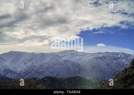 Snowscape in Lassithi Hochebene, Insel Kreta, Griechenland Stockfoto