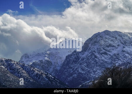 Snowscape in Lassithi Hochebene, Insel Kreta, Griechenland Stockfoto