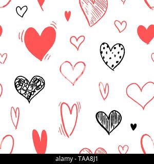 Herz-Muster - nahtlose Herzform Textur. Liebe vector. Stock Vektor