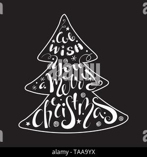 Wir wünschen Ihnen ein frohes Weihnachtsfest Zitat Stock Vektor