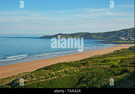 Ansicht von Woolacombe Strand in North Devon Stockfoto