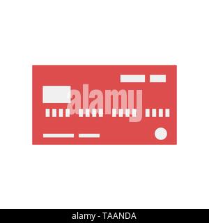 Kreditkarte. Red Kreditkarte Symbol isoliert Vector Illustration Stock Vektor