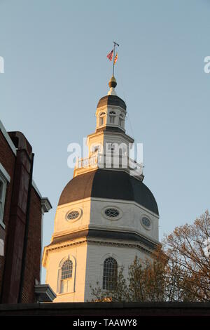 Die Kuppel des Maryland State House in Annapolis, MD, USA Stockfoto