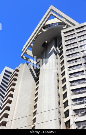 SAN FRANCISCO, USA - April 9, 2014: Hyatt Regency San Francisco Hotel Architektur. Hyatt Hotels Corporation hat 679 Eigenschaften rund um die Welt. Stockfoto