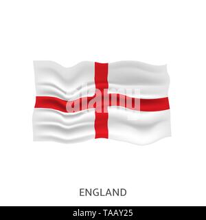 Flagge von England. Englisch wehende Flagge, nebligen Albion Vector Illustration Stock Vektor