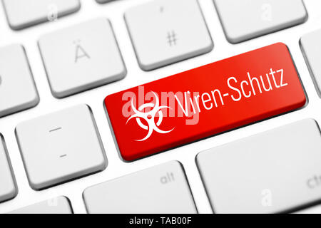 Deutsche Virus auf die Taste Scan auf der Tastatur Stockfoto