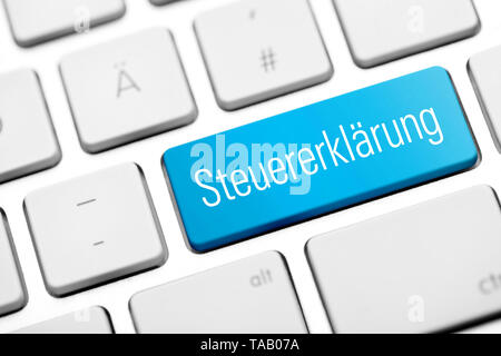 Steuererklärung Taste auf der Tastatur Stockfoto