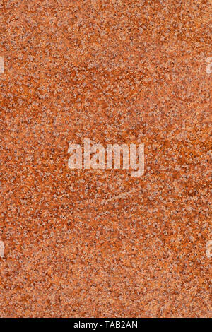 Closeup makro Ansicht von melierter Altes rostiges Metall oberfläche Gelb und Orange. Detaillierte Muster Textur oder Hintergrund in natürlicher Umgebung. Wir Stockfoto