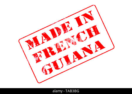 Gummistempel mit roter Tinte auf weißem Hintergrund Konzept Lesung in Französisch-Guayana Stockfoto