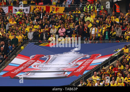 Watford Ventilatoren schauen während der Niederlage - Manchester City v Watford, die Emirate FA-Cup, Wembley Stadion, London - 18 Mai 2019 Editorial nur verwenden Stockfoto