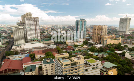 Manila, Philippinen - 14. Mai 2016: Stadtbild von Metro Manila von oben Stockfoto