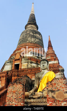 Buddha Statue in den alten Tempel Wat Phra Sri Sanphet, alten Königspalast. Ayutthaya, Thailand. Stockfoto