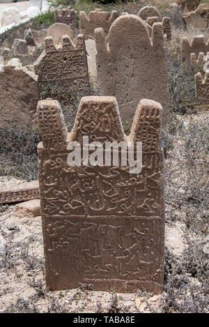 Oman und Dhofar region, Hauptstadt von Salalah. Alten Friedhof neben Bin Ali Grab. Stockfoto