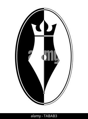 Royal Feder. Abstrakte stilistische Bild für Logo oder Marke, für Symbol, Design oder Dekoration Stock Vektor