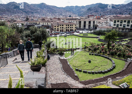 Inca bleibt in das Kloster von Santo Domingo oder Qorikancha. Museum in Cusco Peru Stockfoto