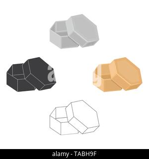 Box, Verpackung, Papier und andere Symbol im Cartoon, schwarz Stil. Shell, Rahmen, Fall Symbole in Sammlung Stock Vektor