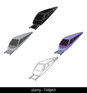 High Speed Train für den Transport von Menschen über lange Distanzen. Schienenverkehr. Verkehr einzelnen Symbol im Cartoon, schwarze Art Vektor Symbol lieferbar Web i Stock Vektor