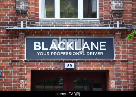 Zeichen Blacklane, Feurigstrasse, Schönheit, Berg, Berlin, Deutschland, Schild, feurigstraße Blacklane, Schöneberg, Deutschland Stockfoto