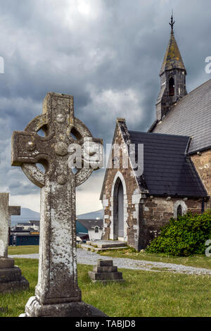 Typische keltische Beerdigung Denkmal, Irland Stockfoto