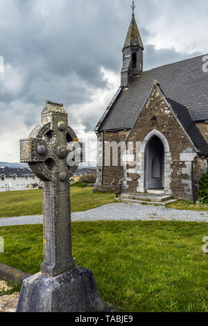 Typische keltische Beerdigung Denkmal, Irland Stockfoto