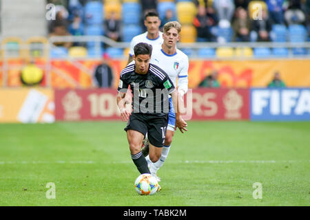 Gdynia, Polen, 23.Mai, 2019, Diego Lainez in Aktion im Spiel Mexiko v Italien - FIFA U-20 WM Polen 2019, Gdynia, Polen, Kredit: Tomasz Zasinski/Alamy leben Nachrichten Stockfoto