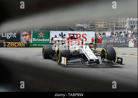 Monte Carlo / Monaco - 23/05/2019 - #7 Kimi Räikkönen (FIN, Alfa Romeo, C38) während des RP2 vor der 2019 beim Grand Prix von Monaco Stockfoto