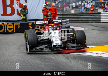 Monte Carlo / Monaco - 23/05/2019 - #7 Kimi Räikkönen (FIN, Alfa Romeo, C38) während des RP2 vor der 2019 beim Grand Prix von Monaco Stockfoto