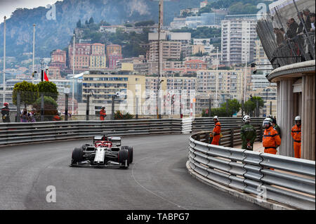 Monte Carlo / Monaco - 23/05/2019 - #7 Kimi Räikkönen (FIN, Alfa Romeo, C38) während des RP2 vor der 2019 beim Grand Prix von Monaco Stockfoto