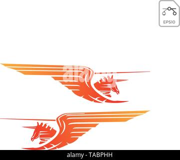 Pferd Pegasus Logo Design Inspiration Vektor icon-Element isoliert Stock Vektor
