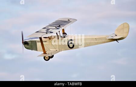 1924 Hawker Cygnet "G-CAMM" (Nachbau) an der Shuttleworth abend Airshow am 18. Mai 2019 Stockfoto