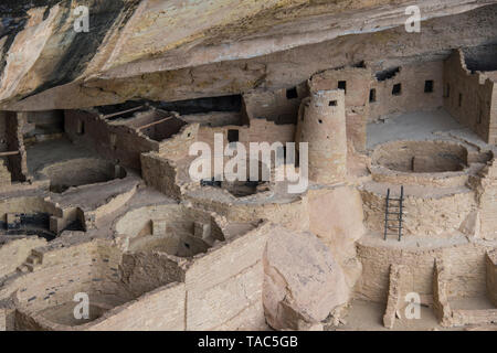 USA, Colorado, Mesa Verde National Park, Cliff Palace, indische Wohnung Stockfoto