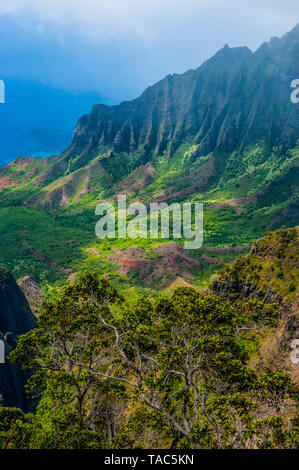 USA, Hawaii, kalalau Lookout über der Napali Küste von der Kokee State Park Stockfoto